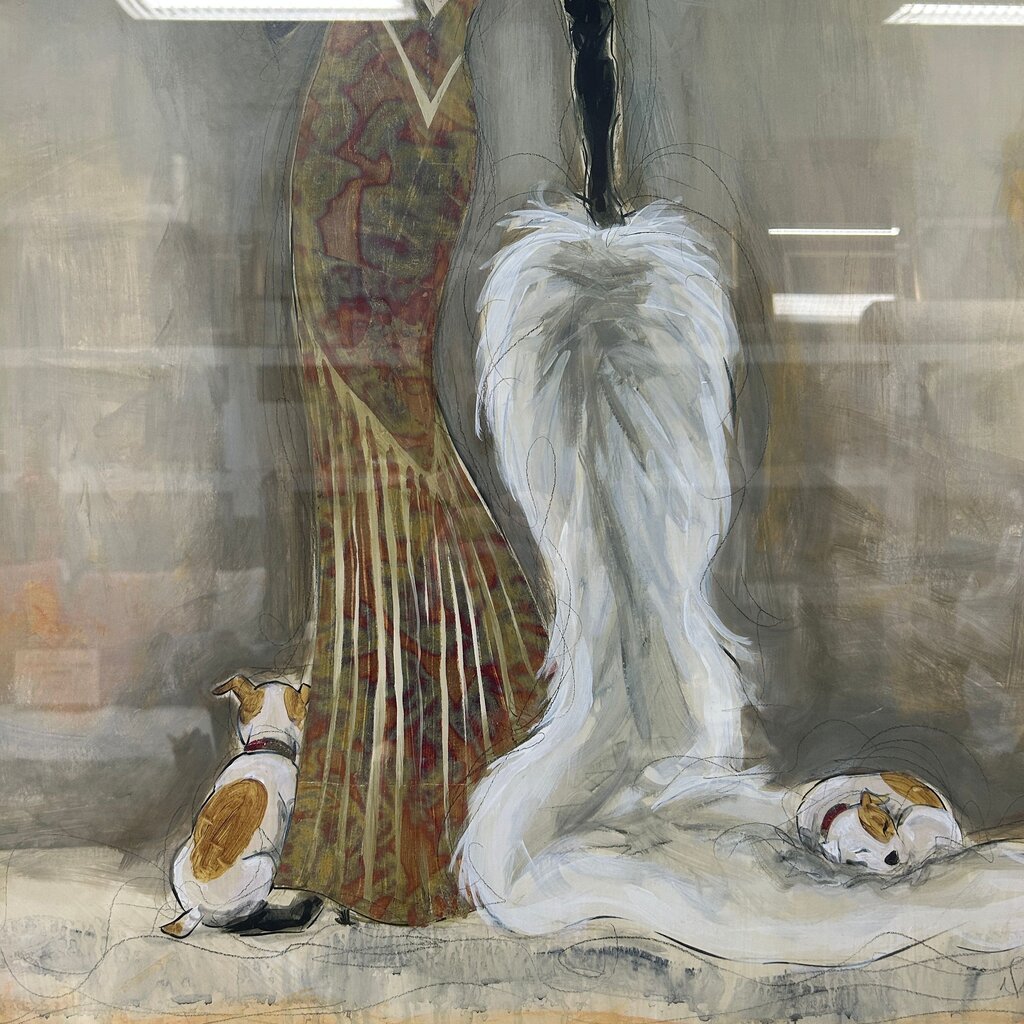Framed Lady w/ Dogs