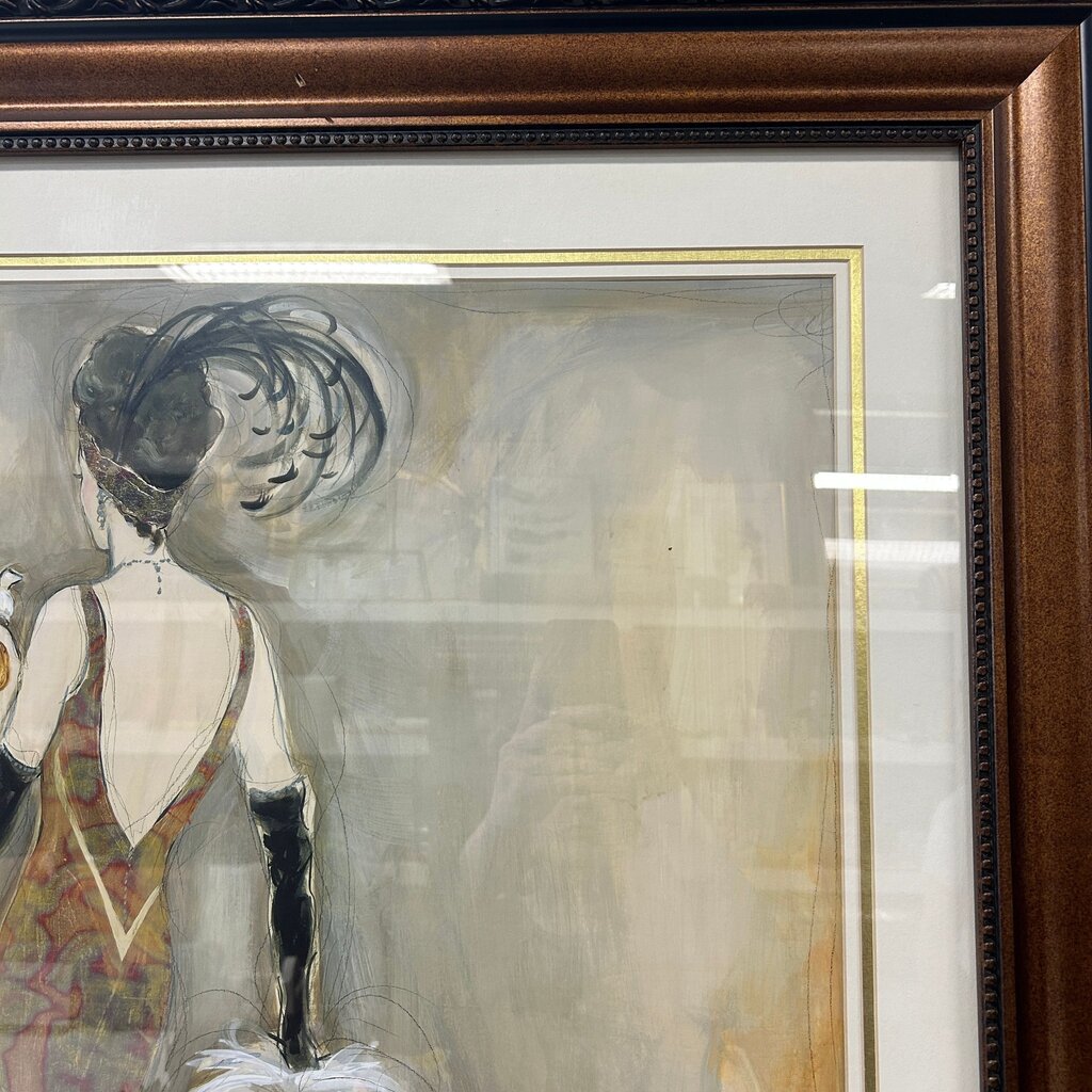 Framed Lady w/ Dogs