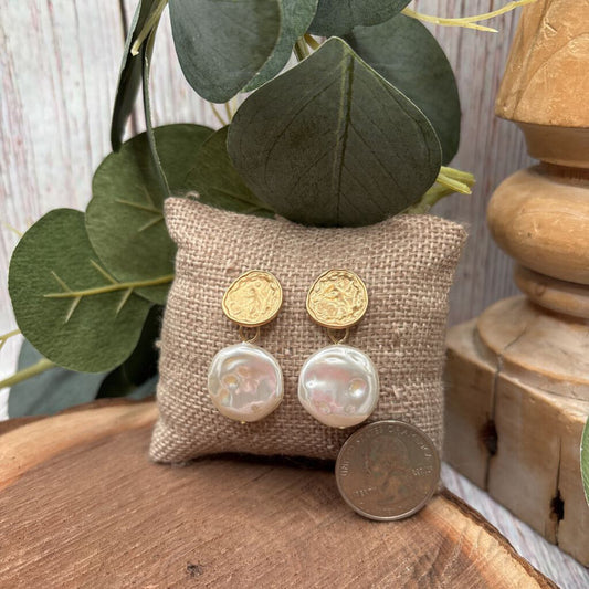 Coin Pearl Earrings