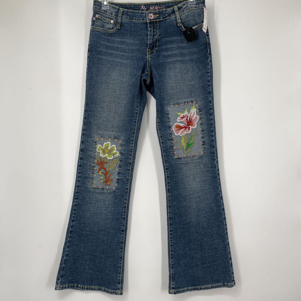 AB Embroidered Patches Jeans
