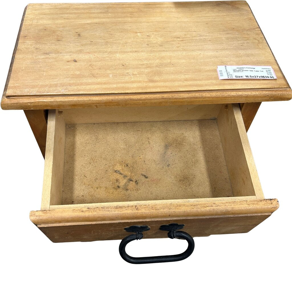 Wooden Drawer Side Table