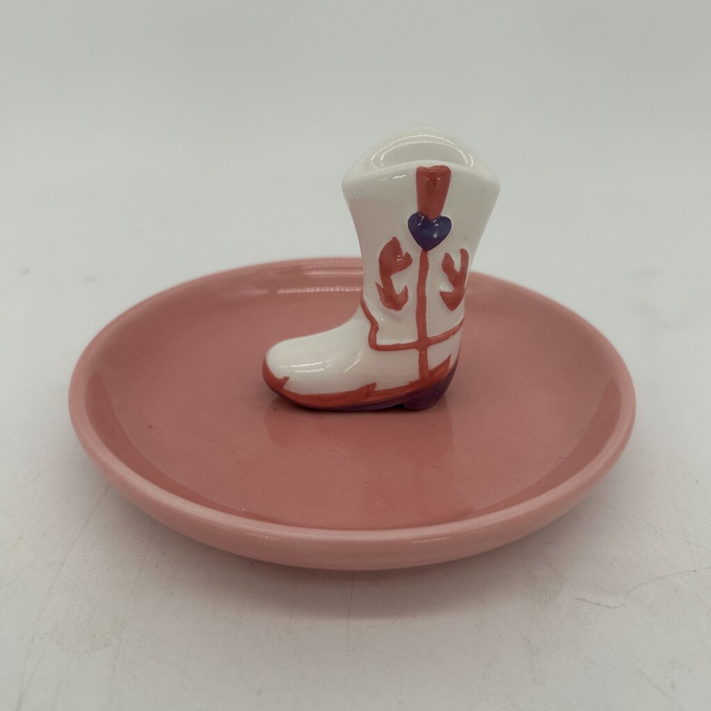 Ceramic Cowboy Boot Ring Dish