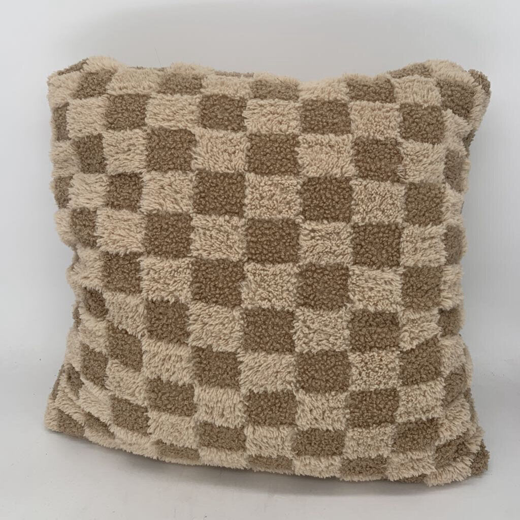 Fuzzy Checkered Pillow