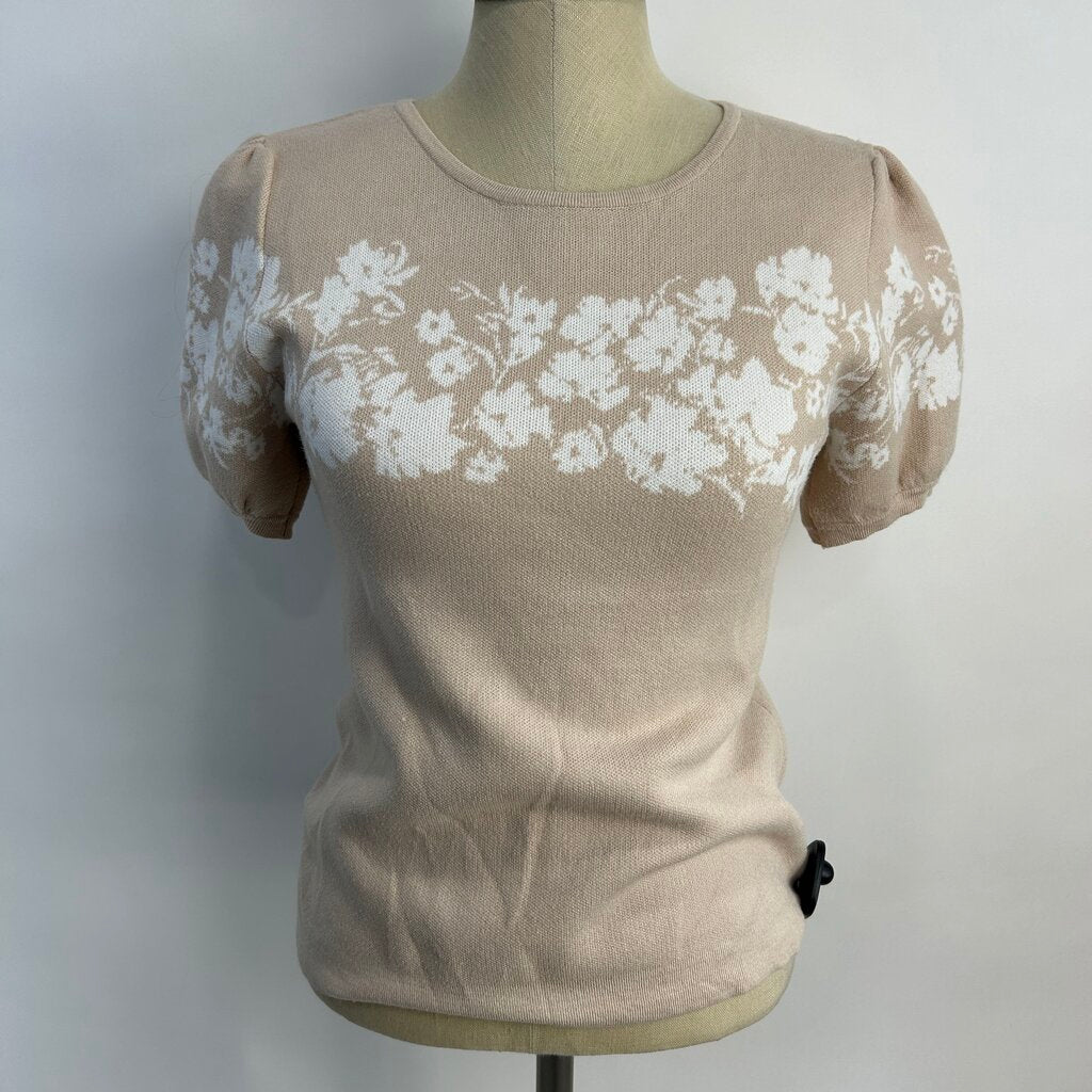 Elie Tahari S/s Floral Sweater