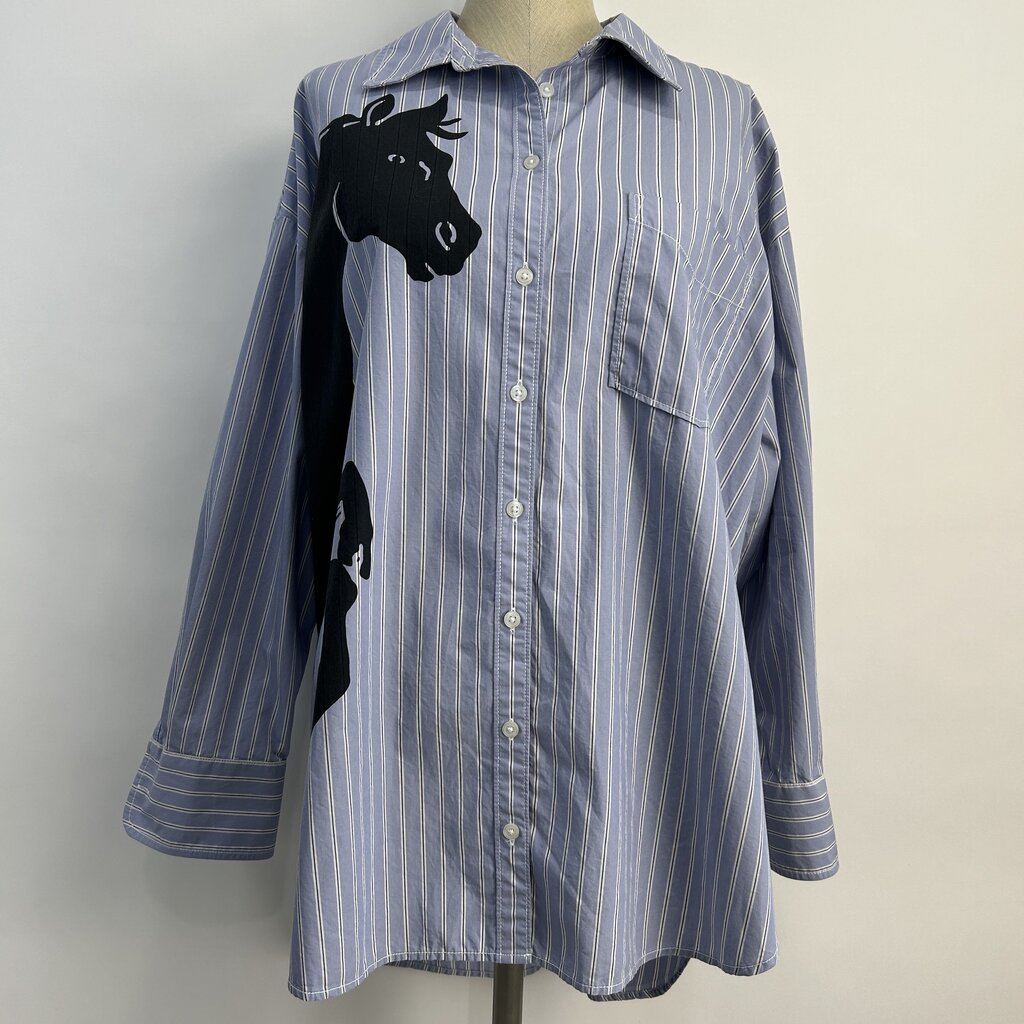 Maeve L/s Stripe Black Horse Shirt