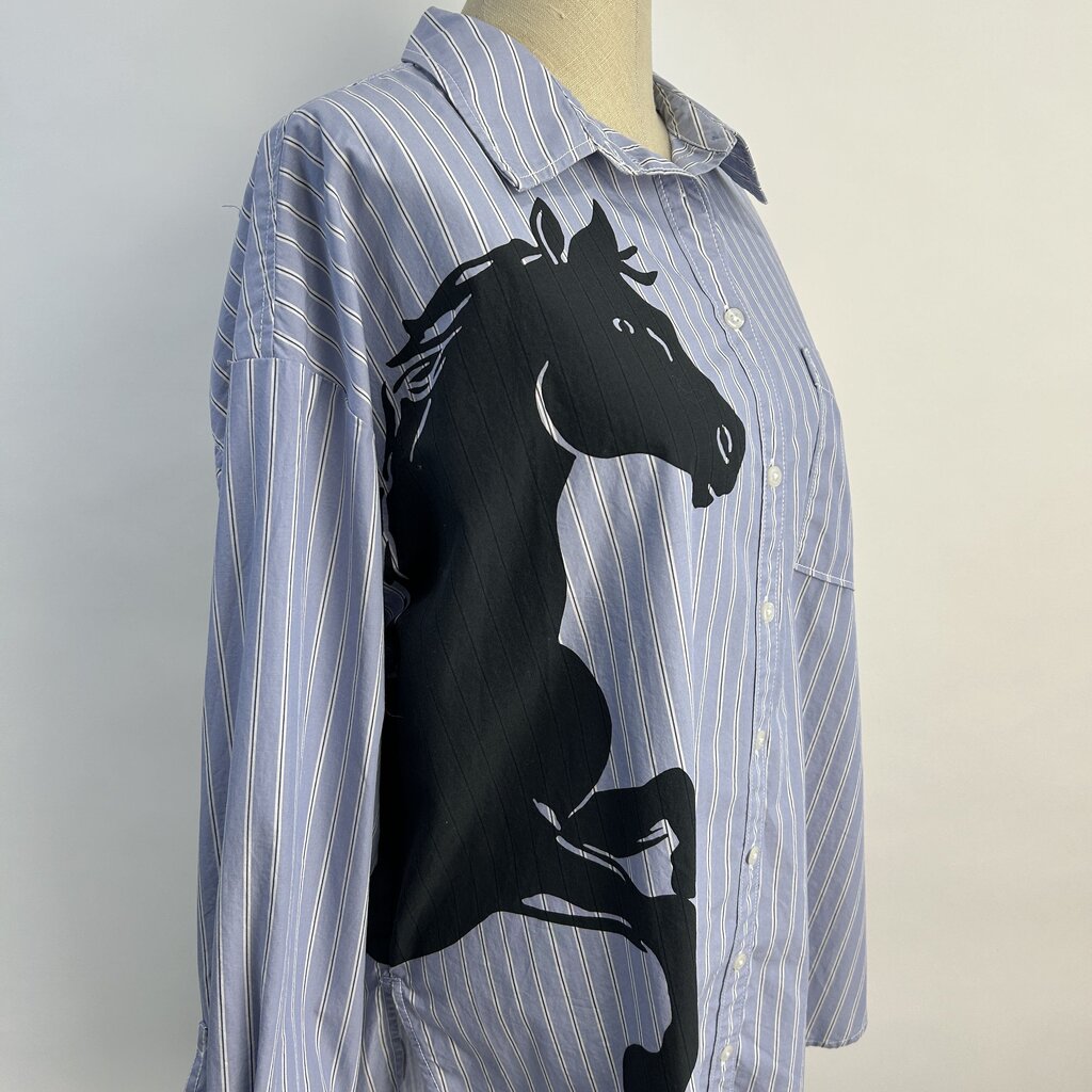 Maeve L/s Stripe Black Horse Shirt