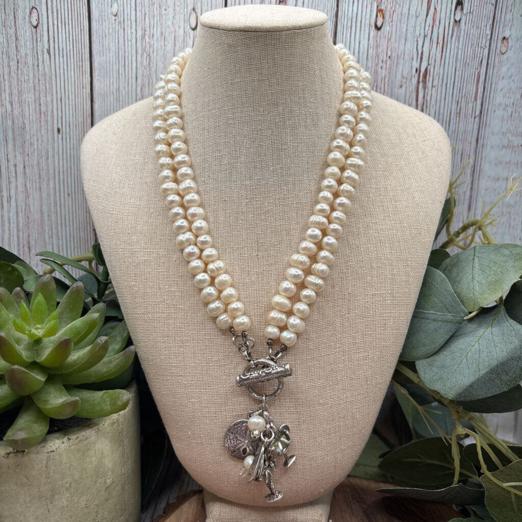Camp Girl Sterling & Pearl Necklace