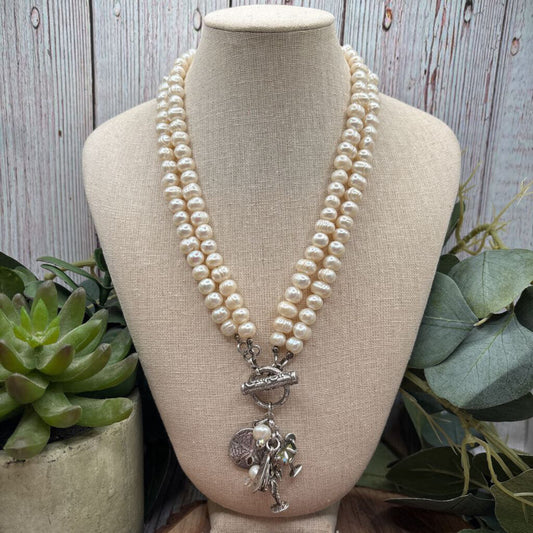 Camp Girl Sterling & Pearl Necklace