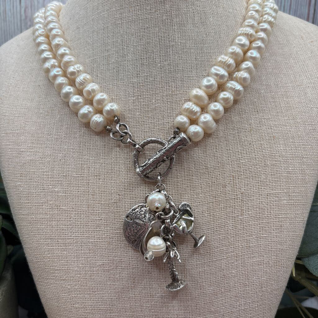 Camp Girl Sterling & Pearl Necklace
