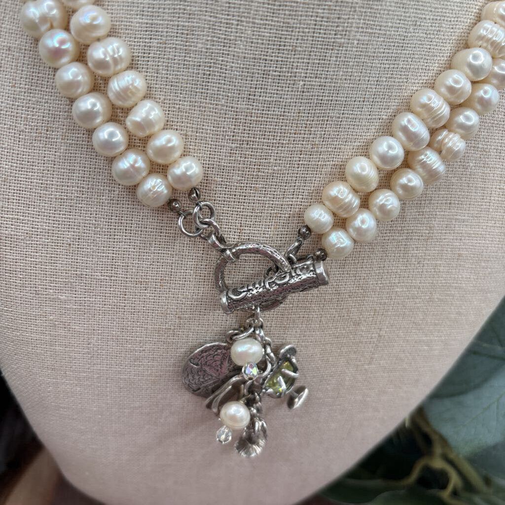 Camp Girl Sterling & Pearl Necklace