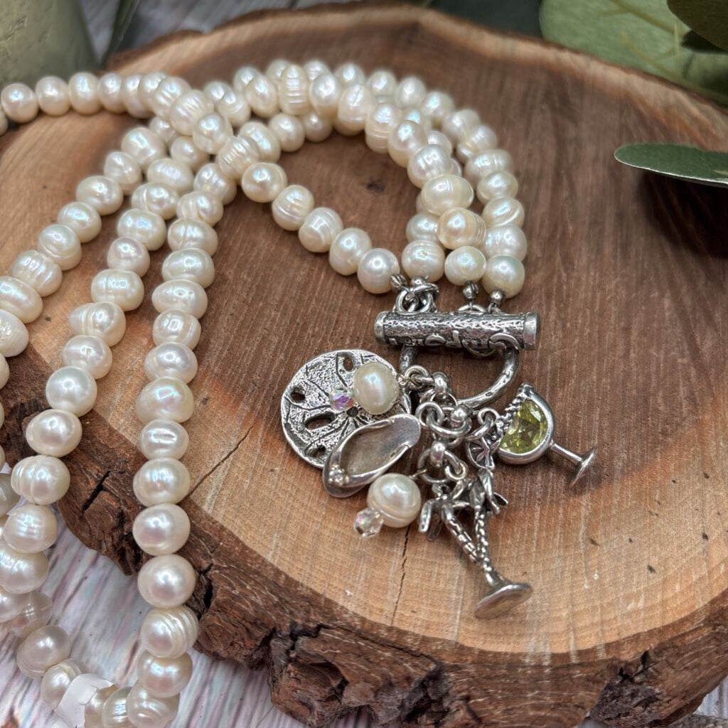 Camp Girl Sterling & Pearl Necklace