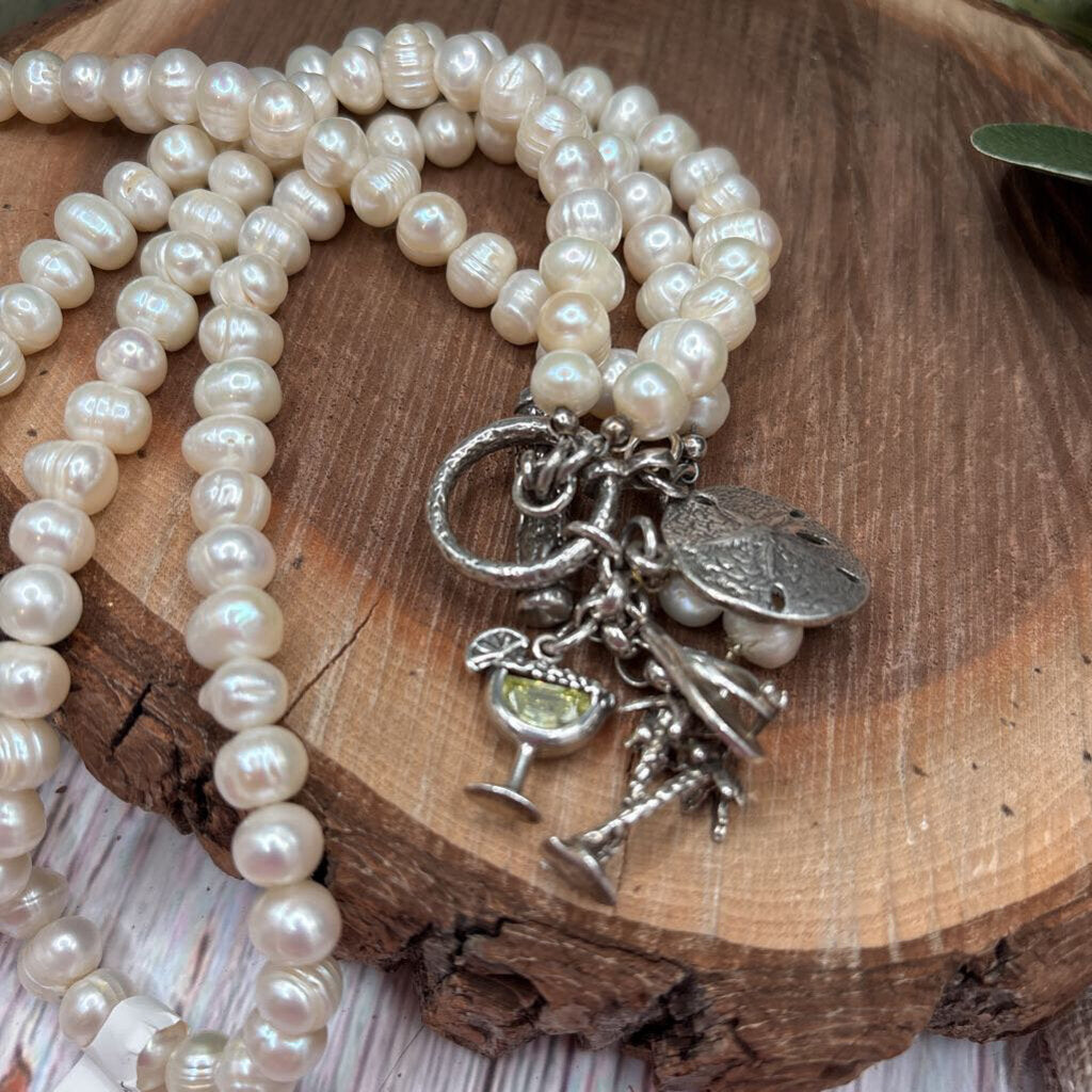 Camp Girl Sterling & Pearl Necklace