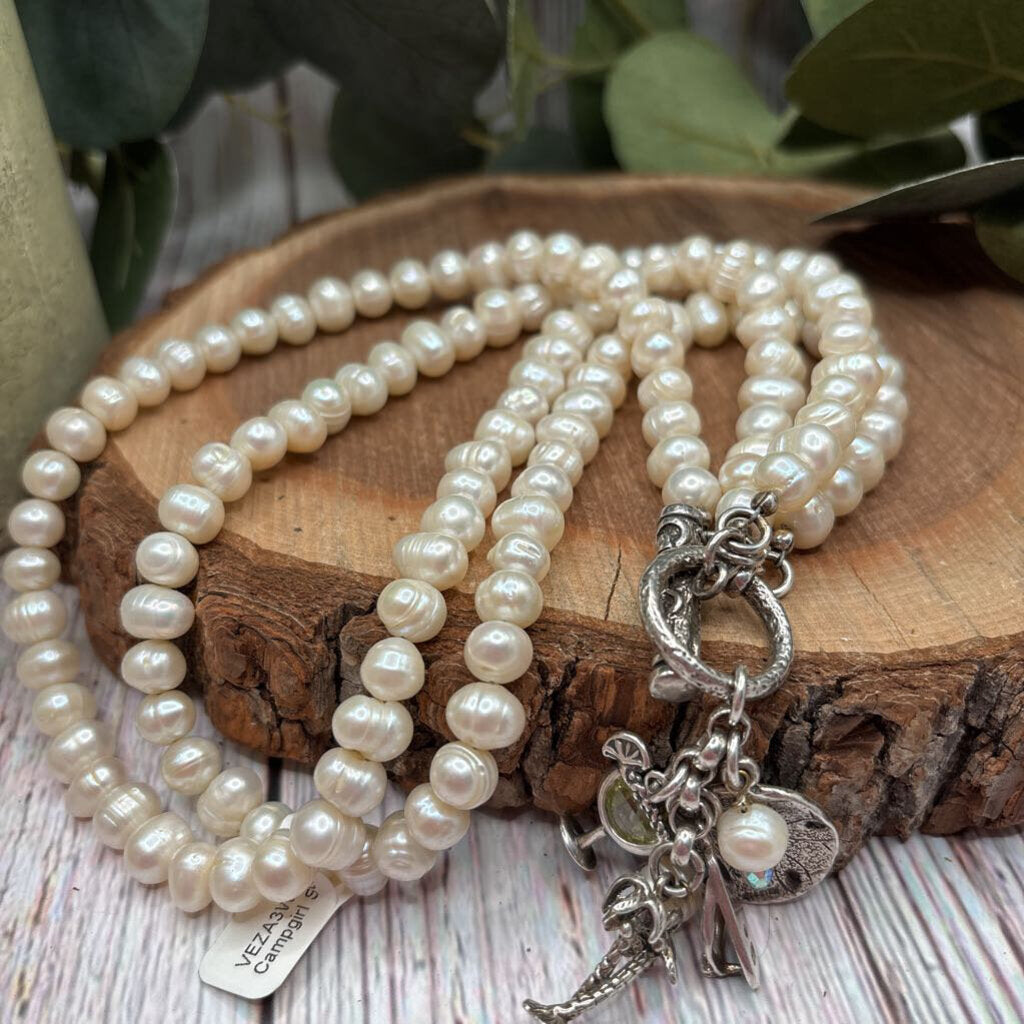 Camp Girl Sterling & Pearl Necklace