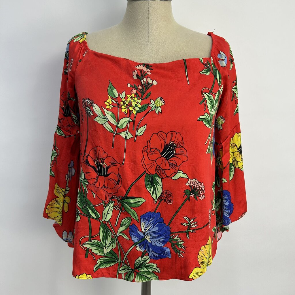Alice + Olivia 3/4 Bell Slv Floral Shirt