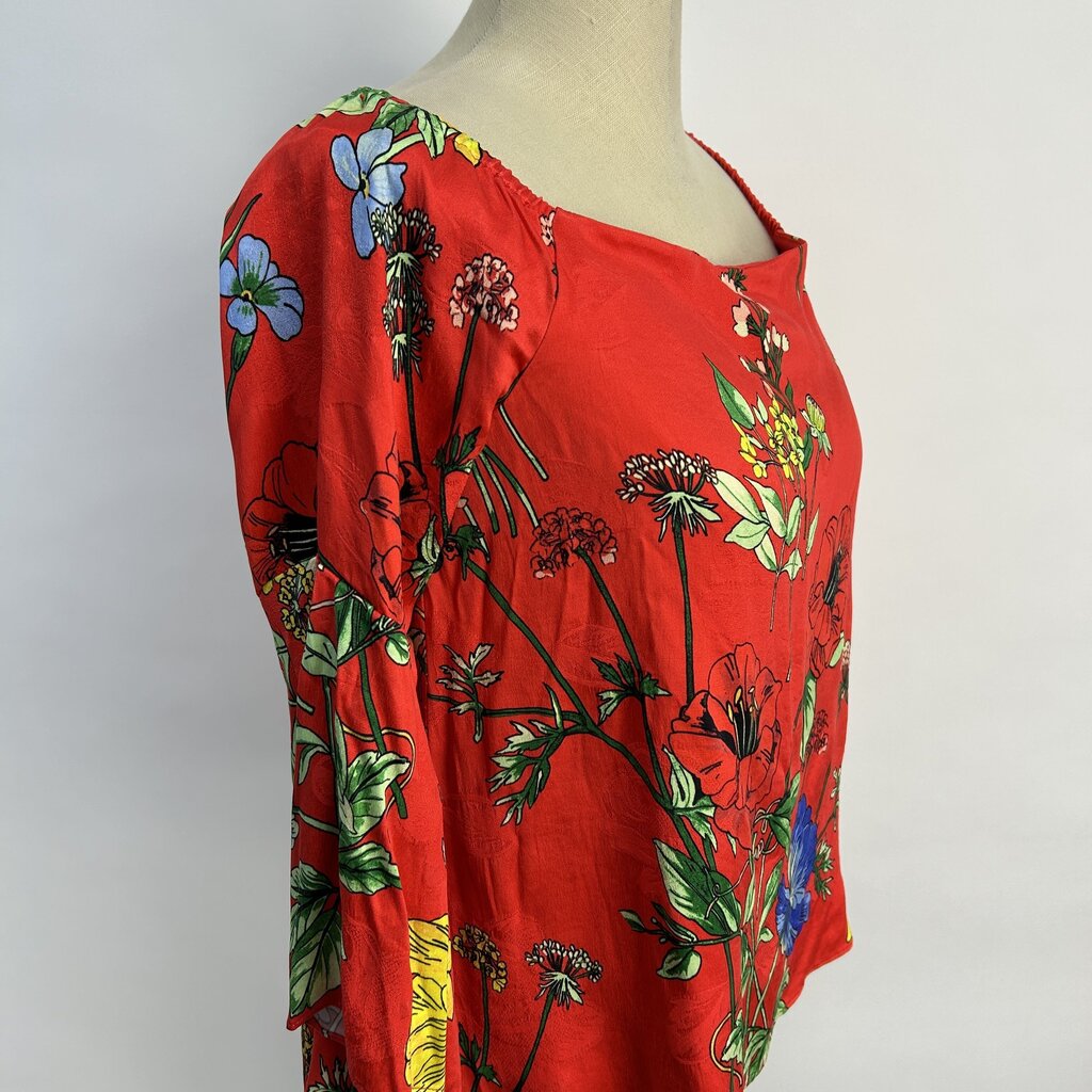 Alice + Olivia 3/4 Bell Slv Floral Shirt