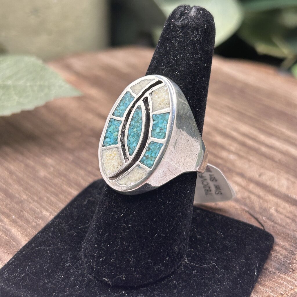 Turquoise & MOP Mosaic Ring