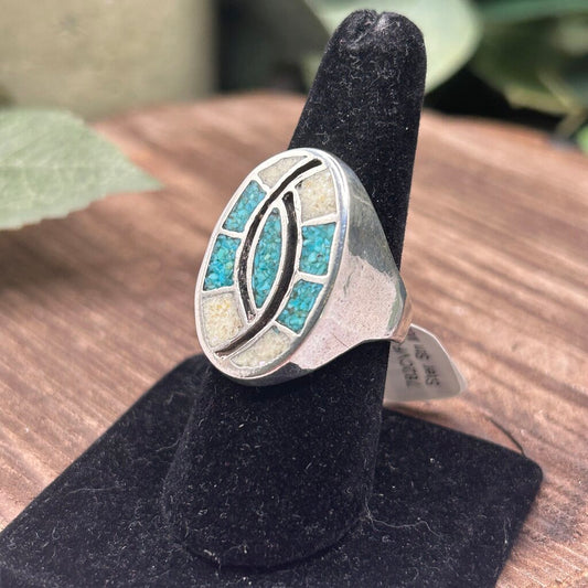 Turquoise & MOP Mosaic Ring