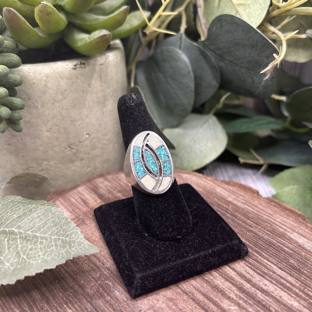 Turquoise & MOP Mosaic Ring