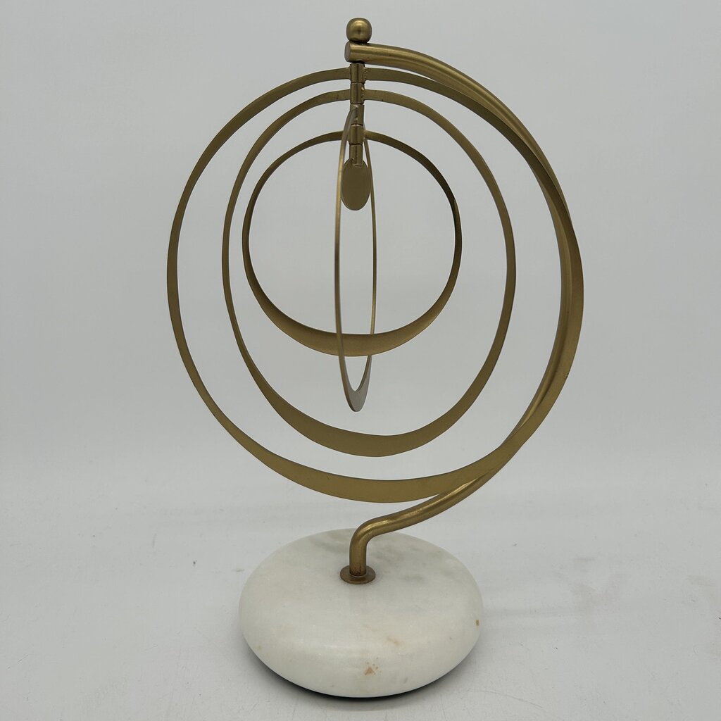 Spinning Metal Sculpture w Marble Base