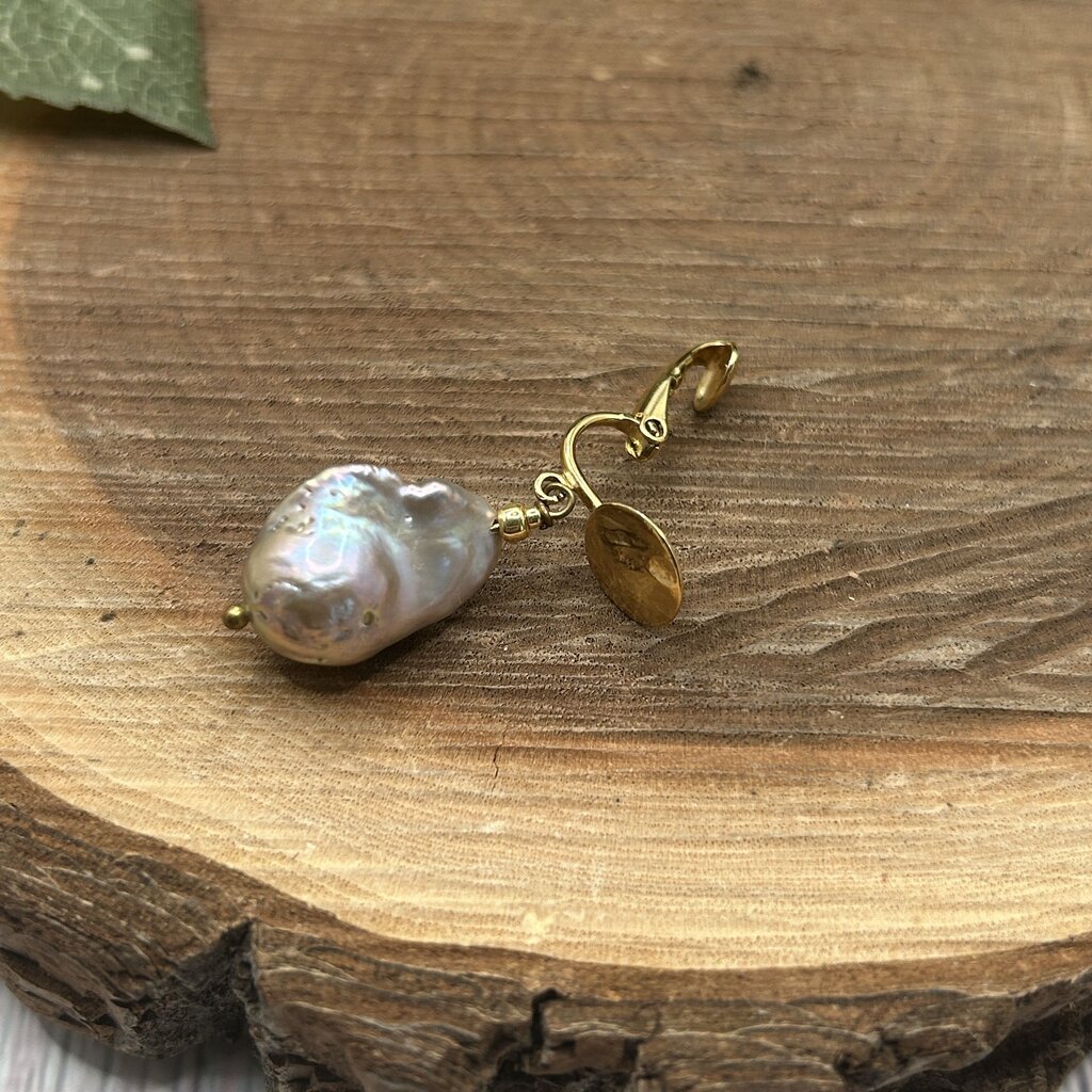 Baroque Pearl Clip Earrings