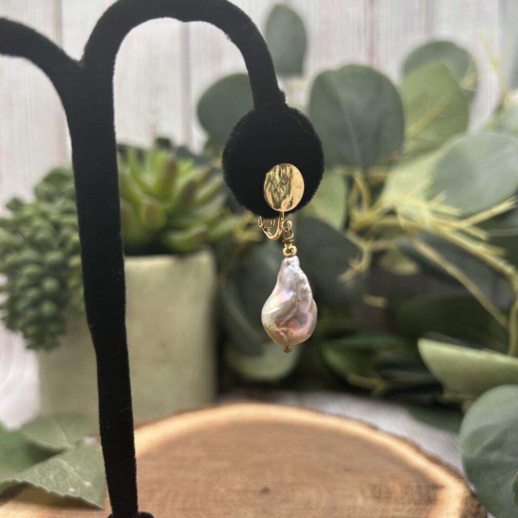 Baroque Pearl Clip Earrings