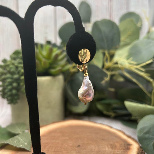 Baroque Pearl Clip Earrings