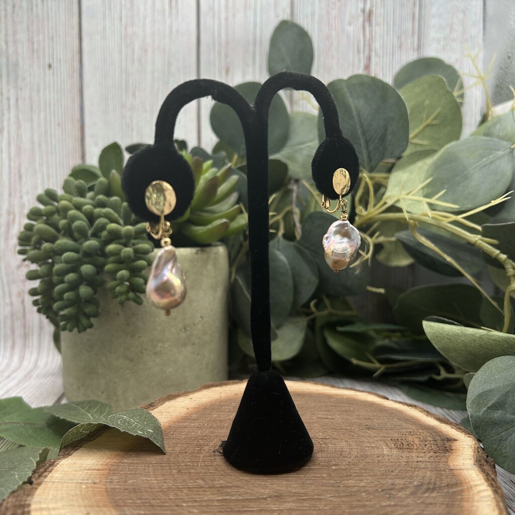 Baroque Pearl Clip Earrings