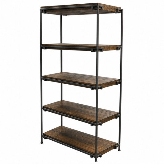 Metal & Wood Plank Shelves