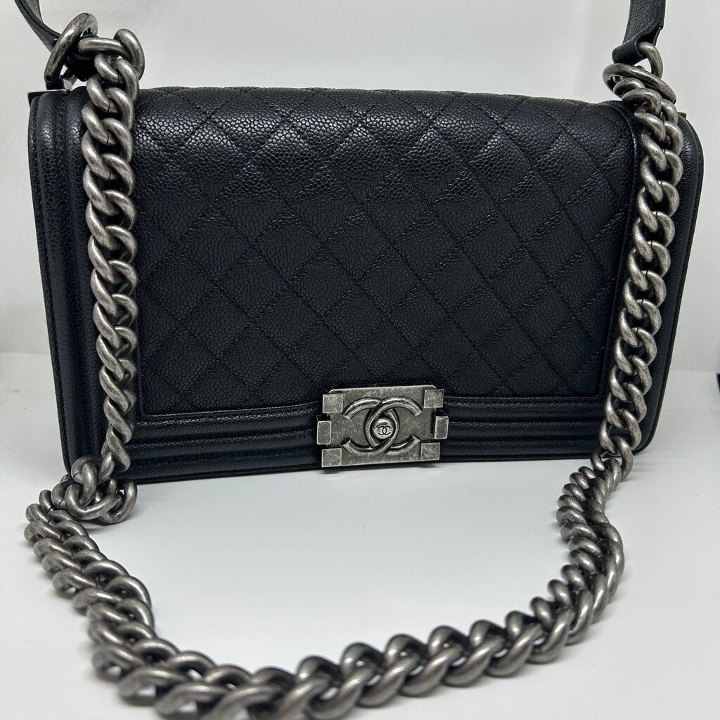 Chanel Caviar Leather Old Medium Boy Bag