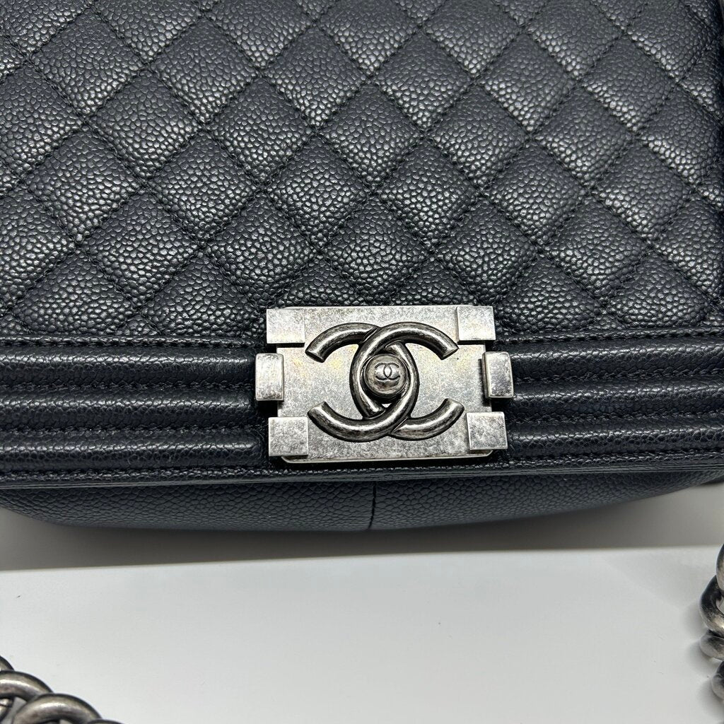 Chanel Caviar Leather Old Medium Boy Bag