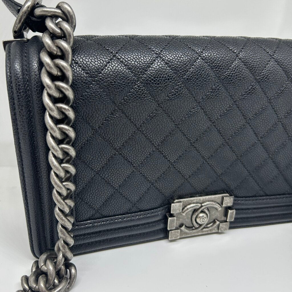 Chanel Caviar Leather Old Medium Boy Bag