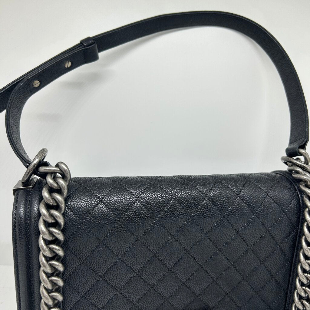Chanel Caviar Leather Old Medium Boy Bag