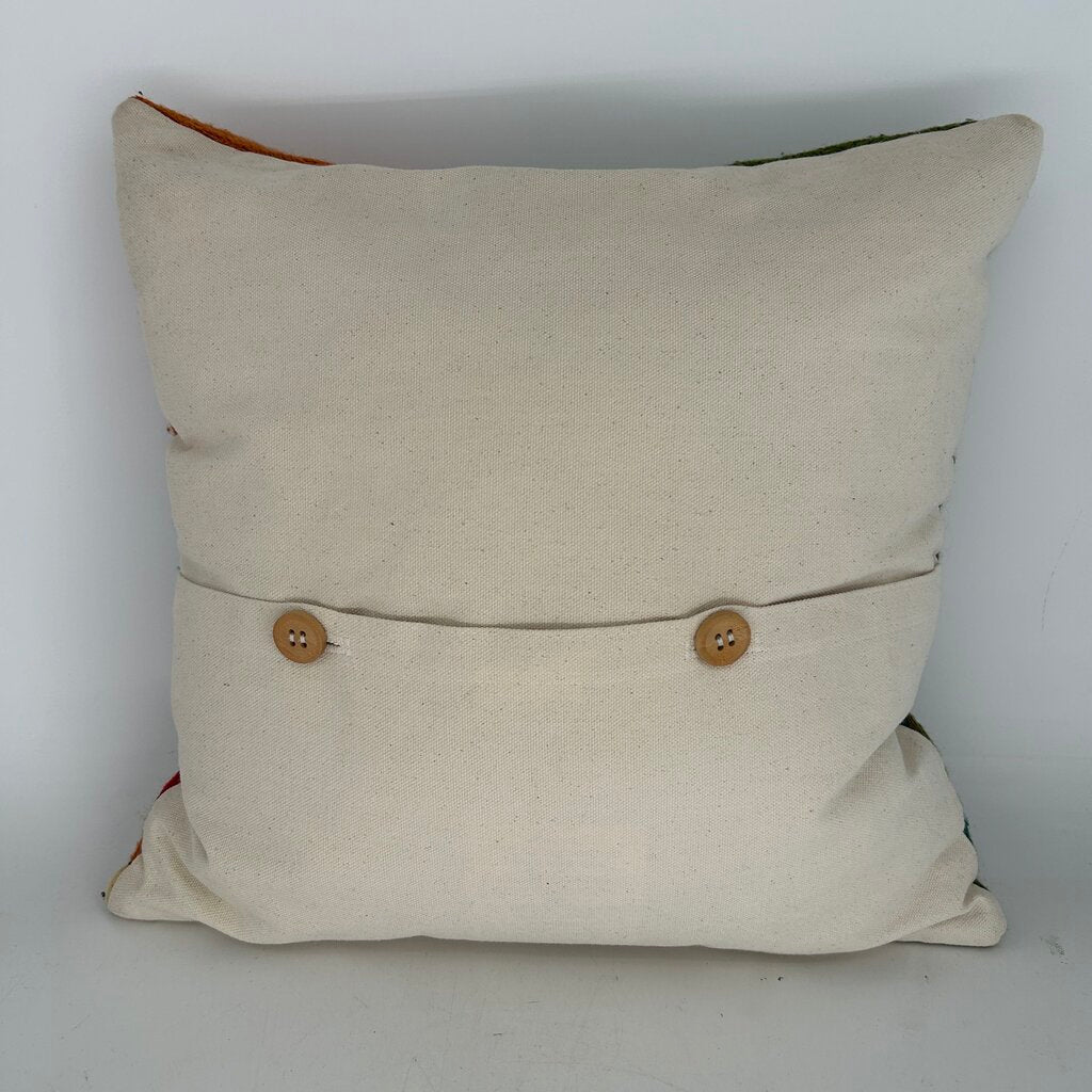 Embroidered Geometric Pillow
