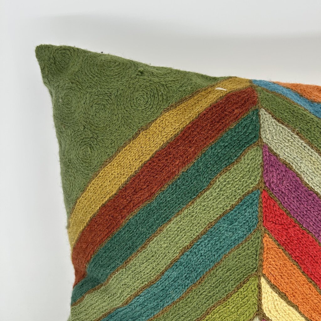 Embroidered Geometric Pillow