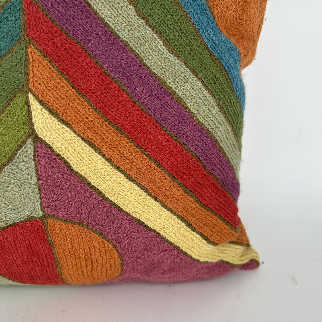 Embroidered Geometric Pillow