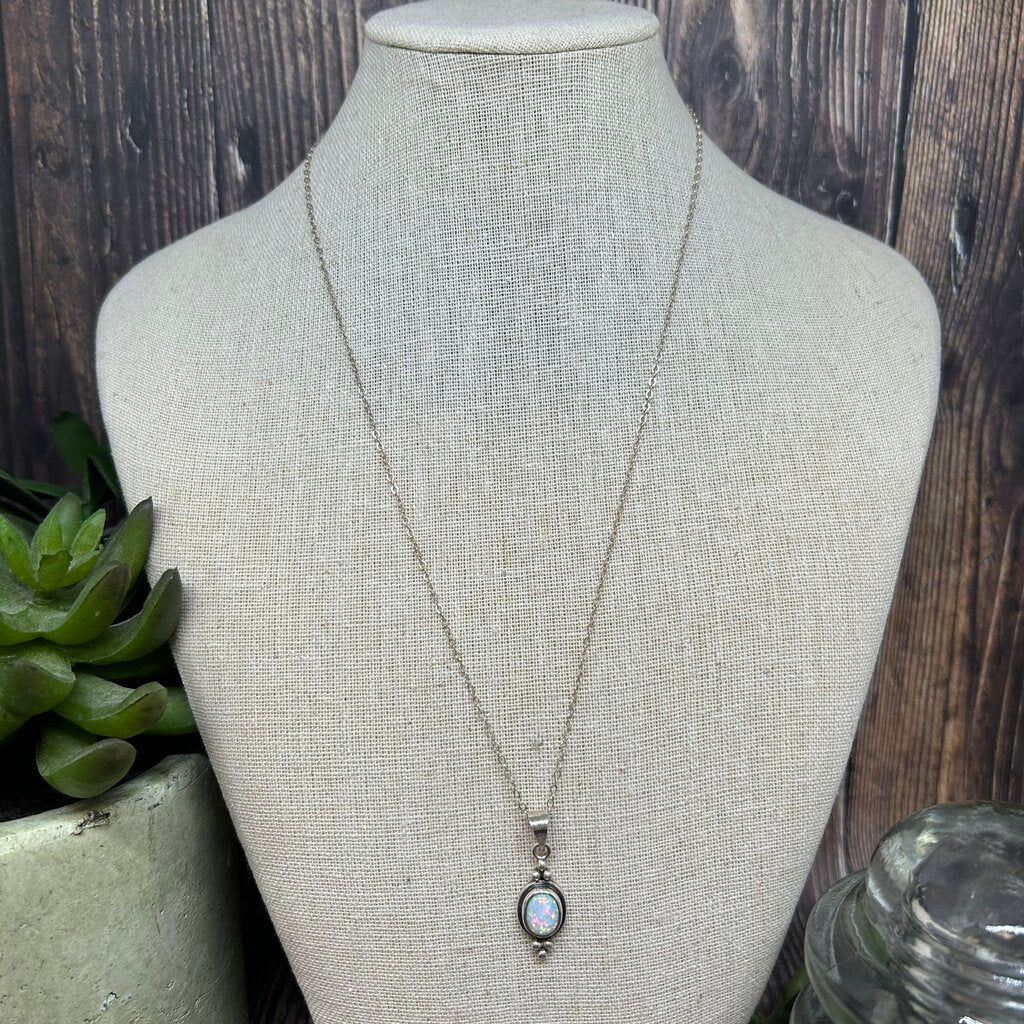 Sterling & Opal Necklace