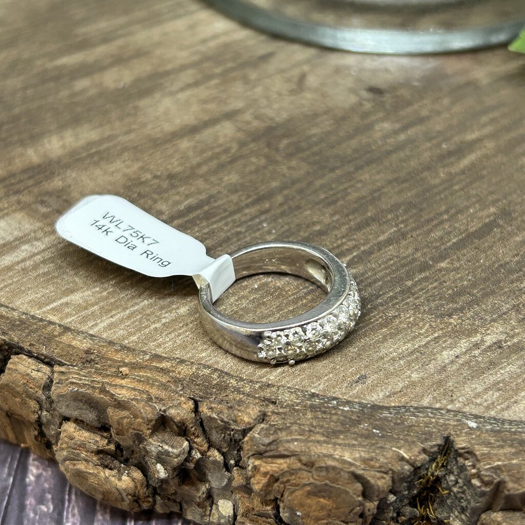 14k Triple Row Diamond Ring