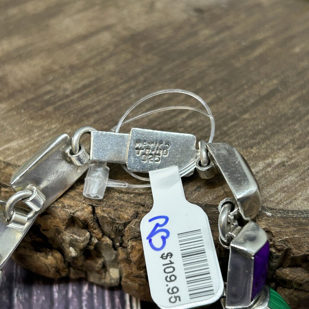Sterling Inlay Stone Bracelet