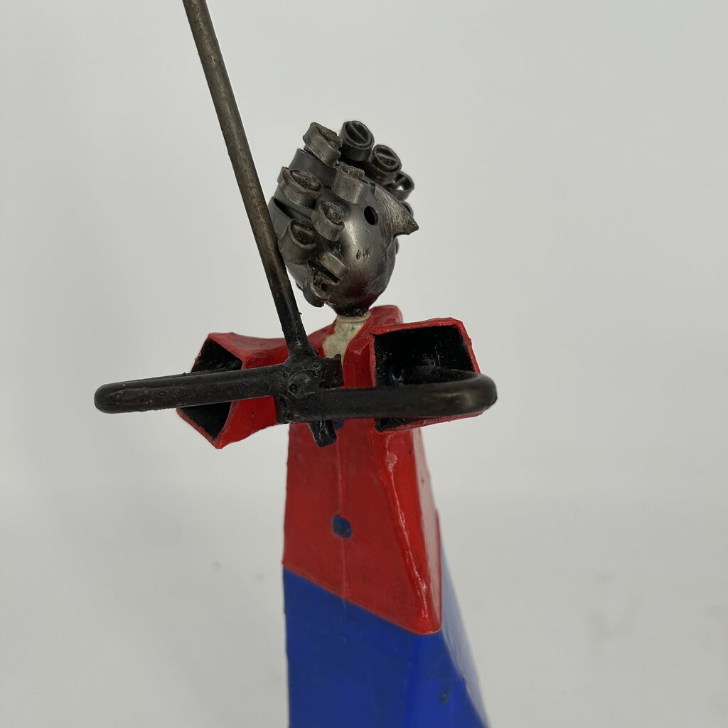 Woman w Bat Art Figurine