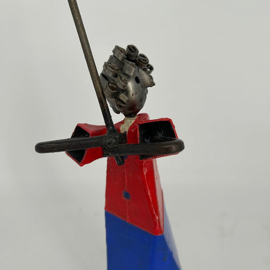 Woman w Bat Art Figurine