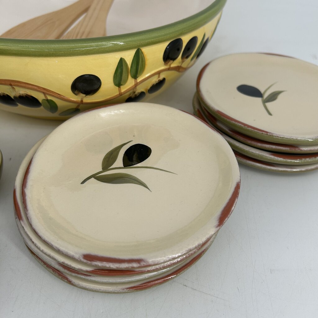 Olive Salad Bowl & Dishes Set