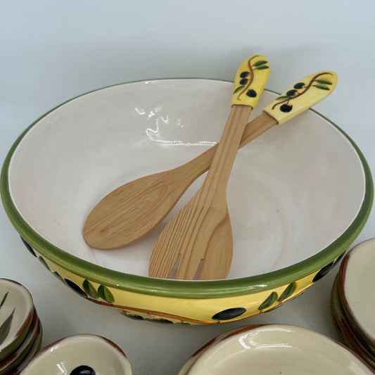 Olive Salad Bowl & Dishes Set