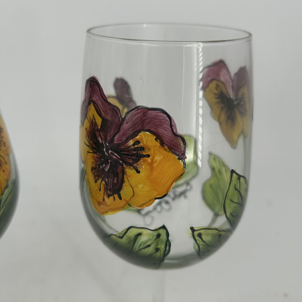 Handpainted Wine Glasses Set