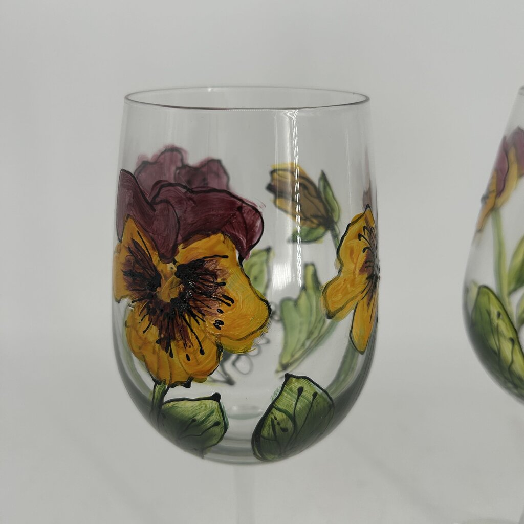 Handpainted Wine Glasses Set