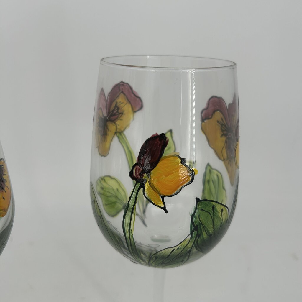 Handpainted Wine Glasses Set