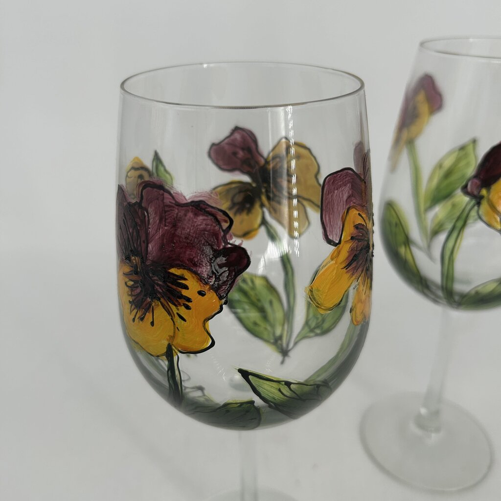 Handpainted Wine Glasses Set