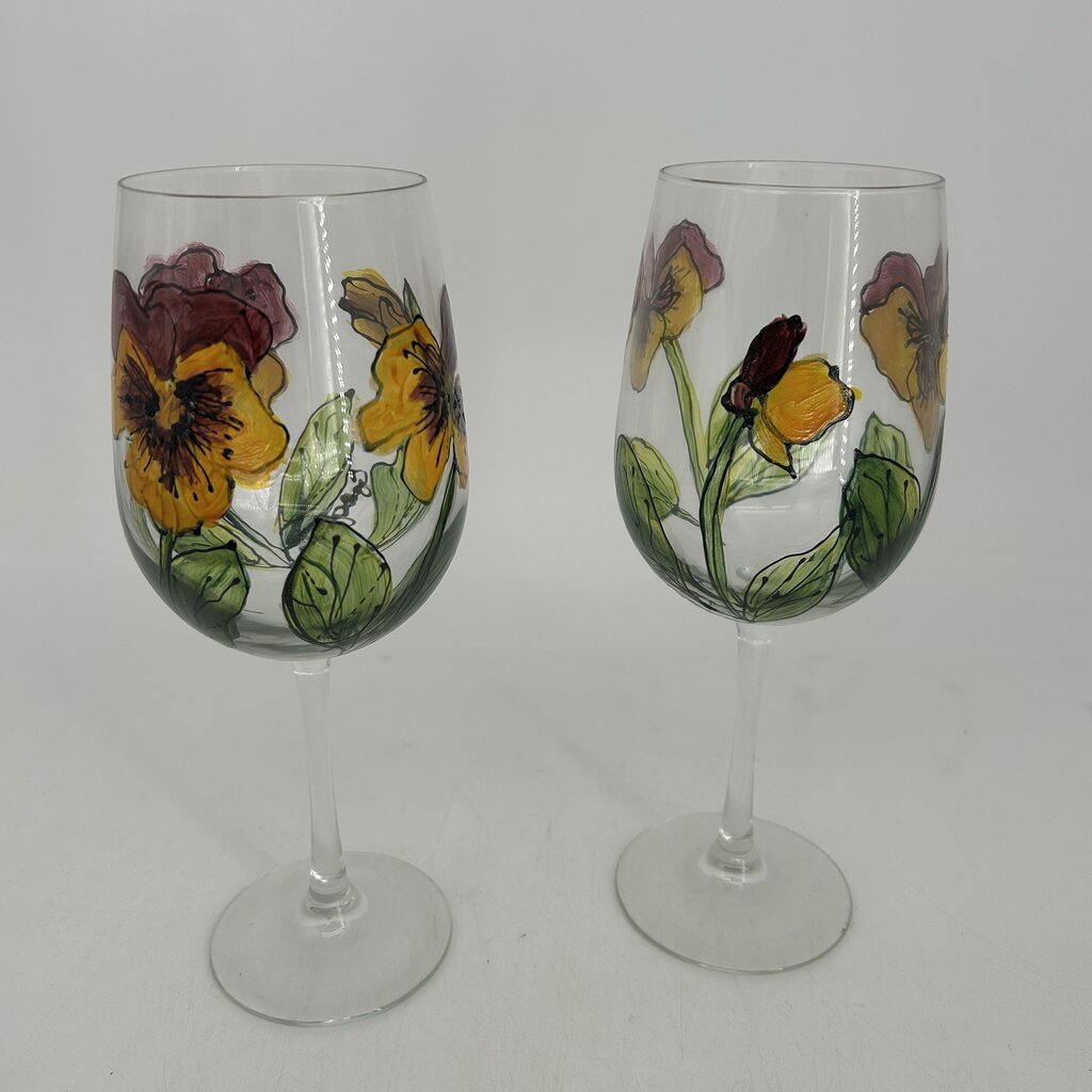 Handpainted Wine Glasses Set