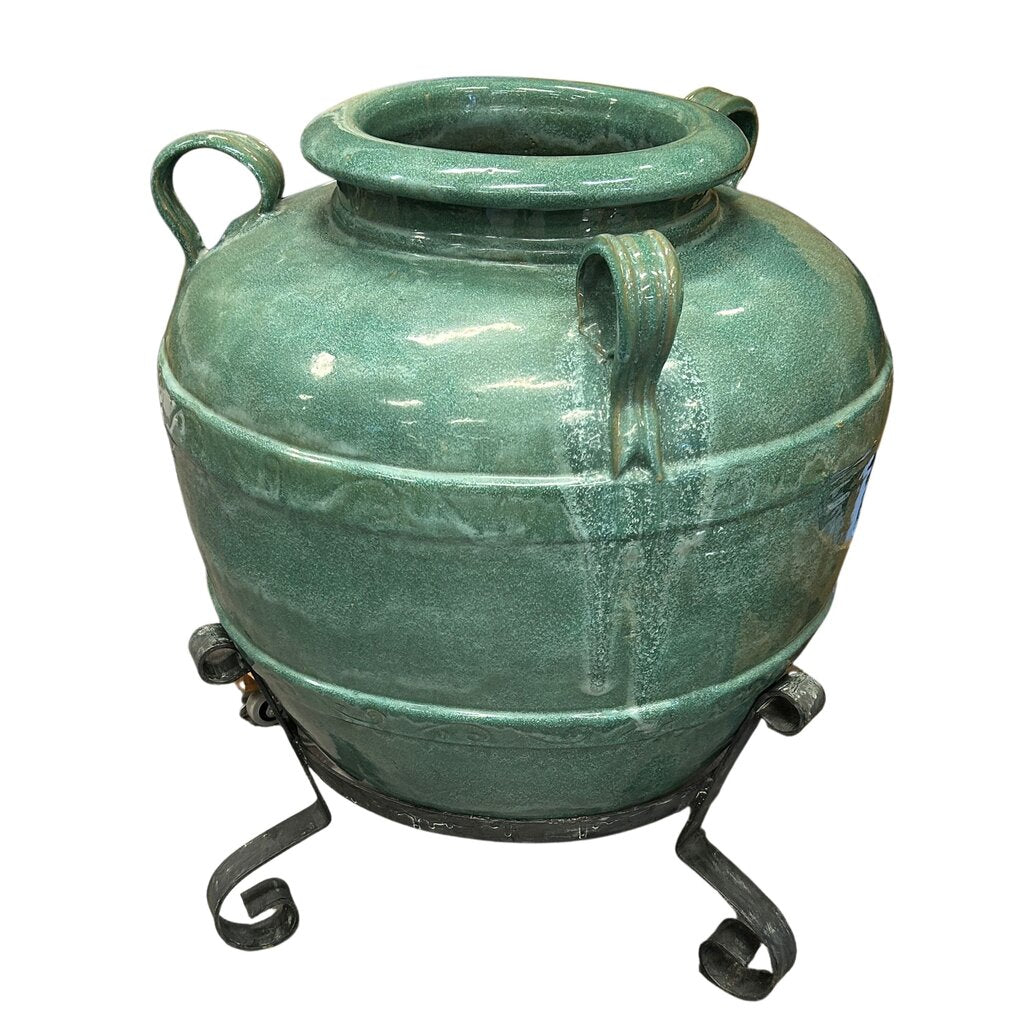 Ceramic Pot on Metal Stand