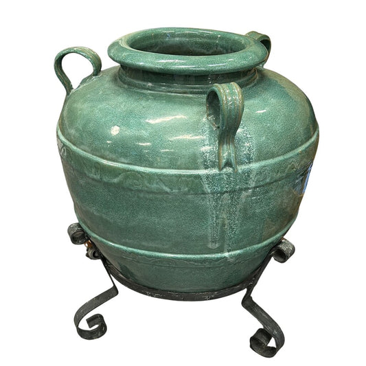Ceramic Pot on Metal Stand