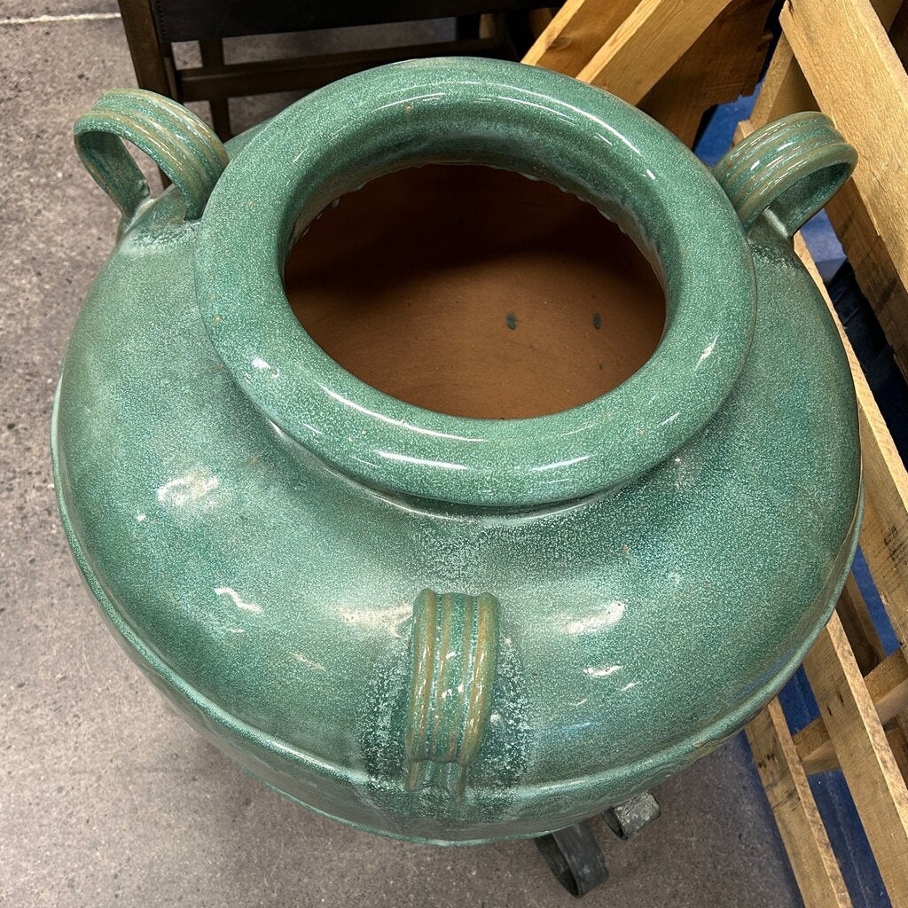 Ceramic Pot on Metal Stand